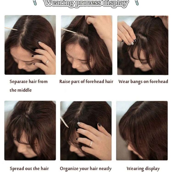 Clip In Front Bangs With Sideburns black - Picture 4 of 6